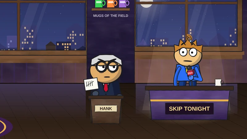 At the desk